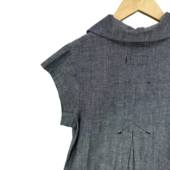 CURRENT ELLIOTT The Shirt Dress Pockets V-Neck Collared - Picture 4 of 5